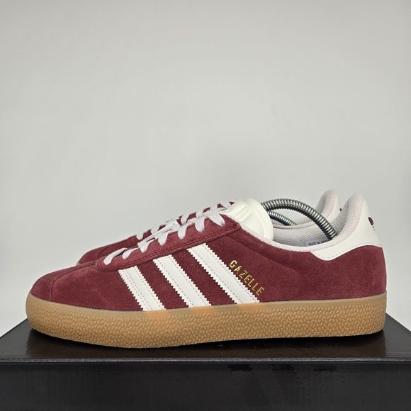 adidas gazelle silver green womens Adidas Gazelle ADV Shoes - Shadow Red / Crystal White / Gold Metallic main image 1